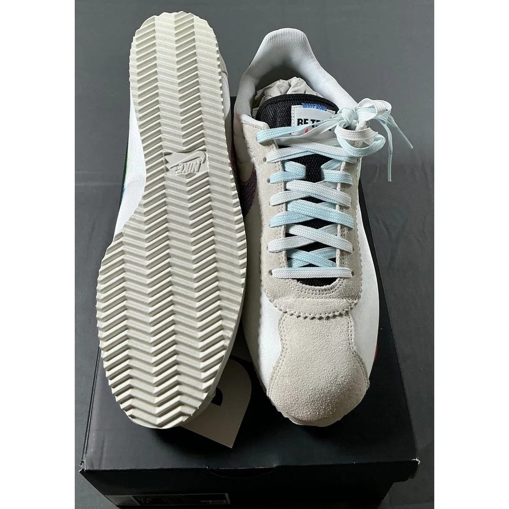 Nike Cortez Be True Summit White Multi-Color Sneakers DR5491-100 Mens 9.5 New